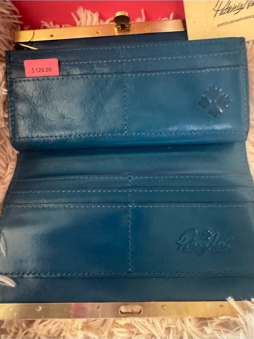 NWT Patricia Nash Blue & Cream Floral Buttery Soft Leather Wallet - Picture 3 of 6